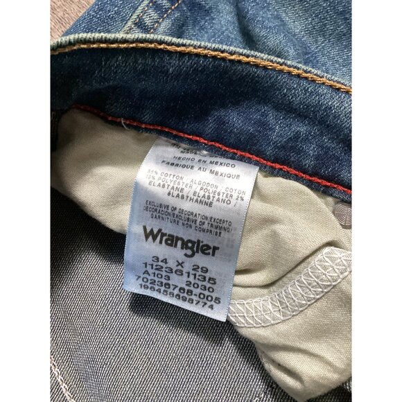 Wrangler Mens Jeans 34x29 Medium Wash Denim Classic Fit Casual Straight Jeans - Picture 8 of 8